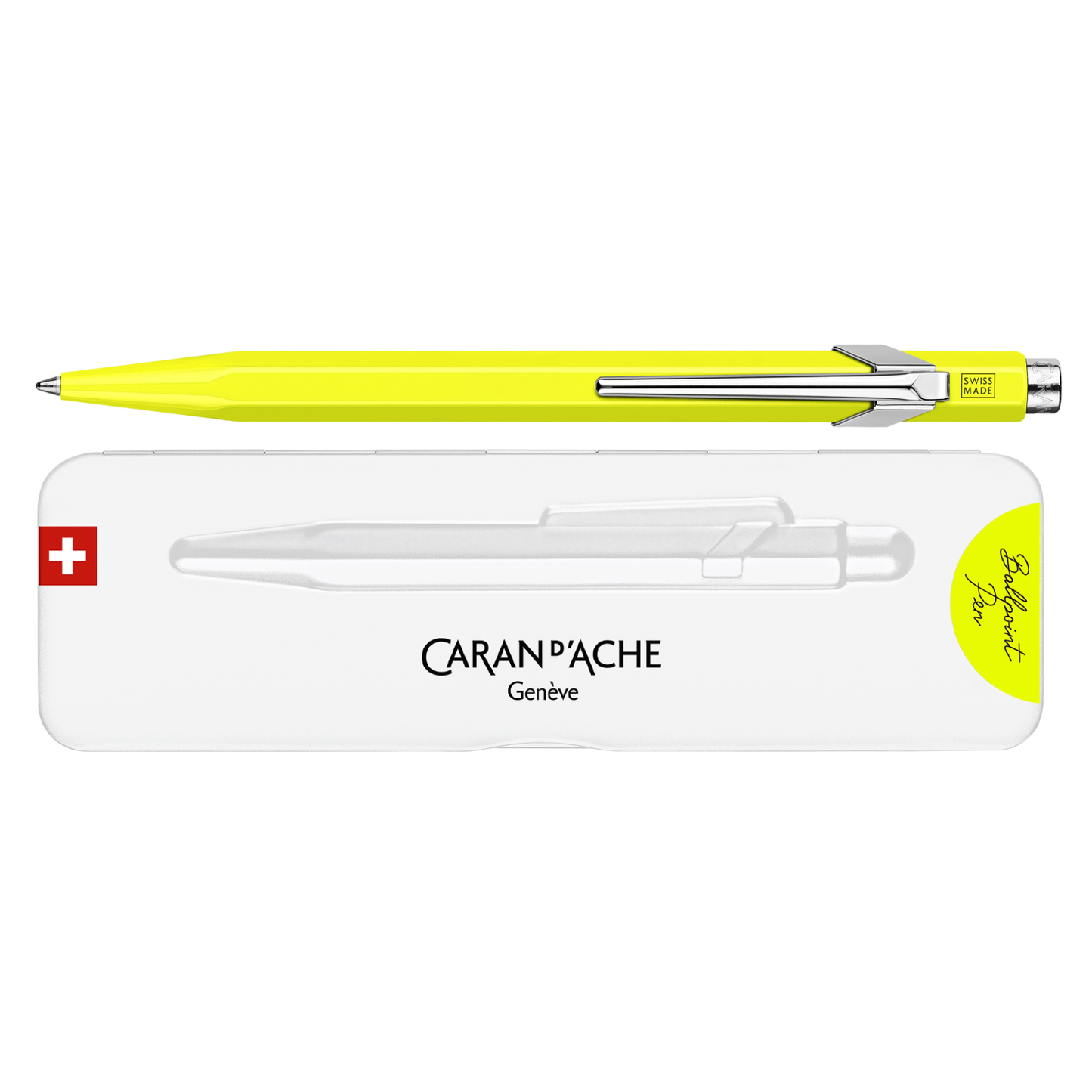 849 Fluorescent Yellow Ballpoint Pen in Slim Case
