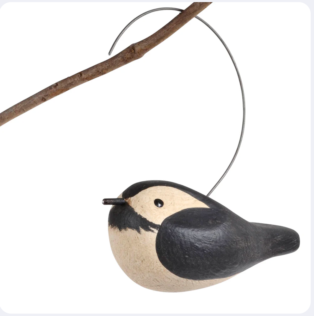 Chickadee Ornament on Copper Wire