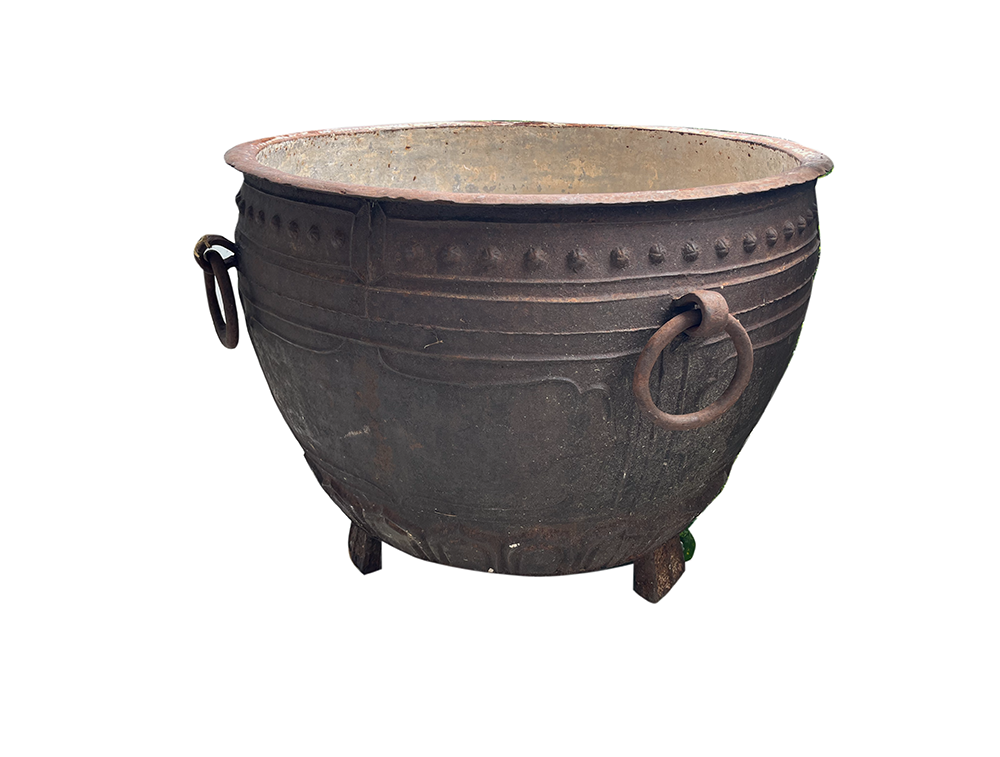 Dark Slate Gray 18th Century Antique Chinese Cauldron Planter Bunny's Personal Collection