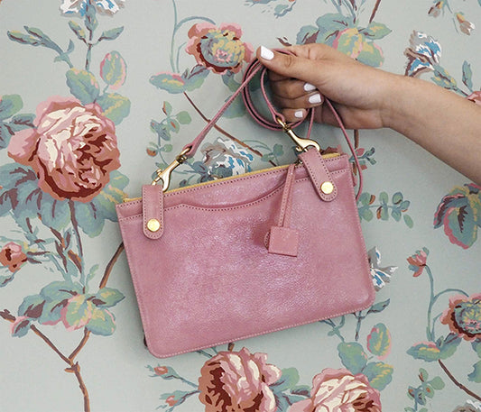 Highline Pouch in French Pink Leather