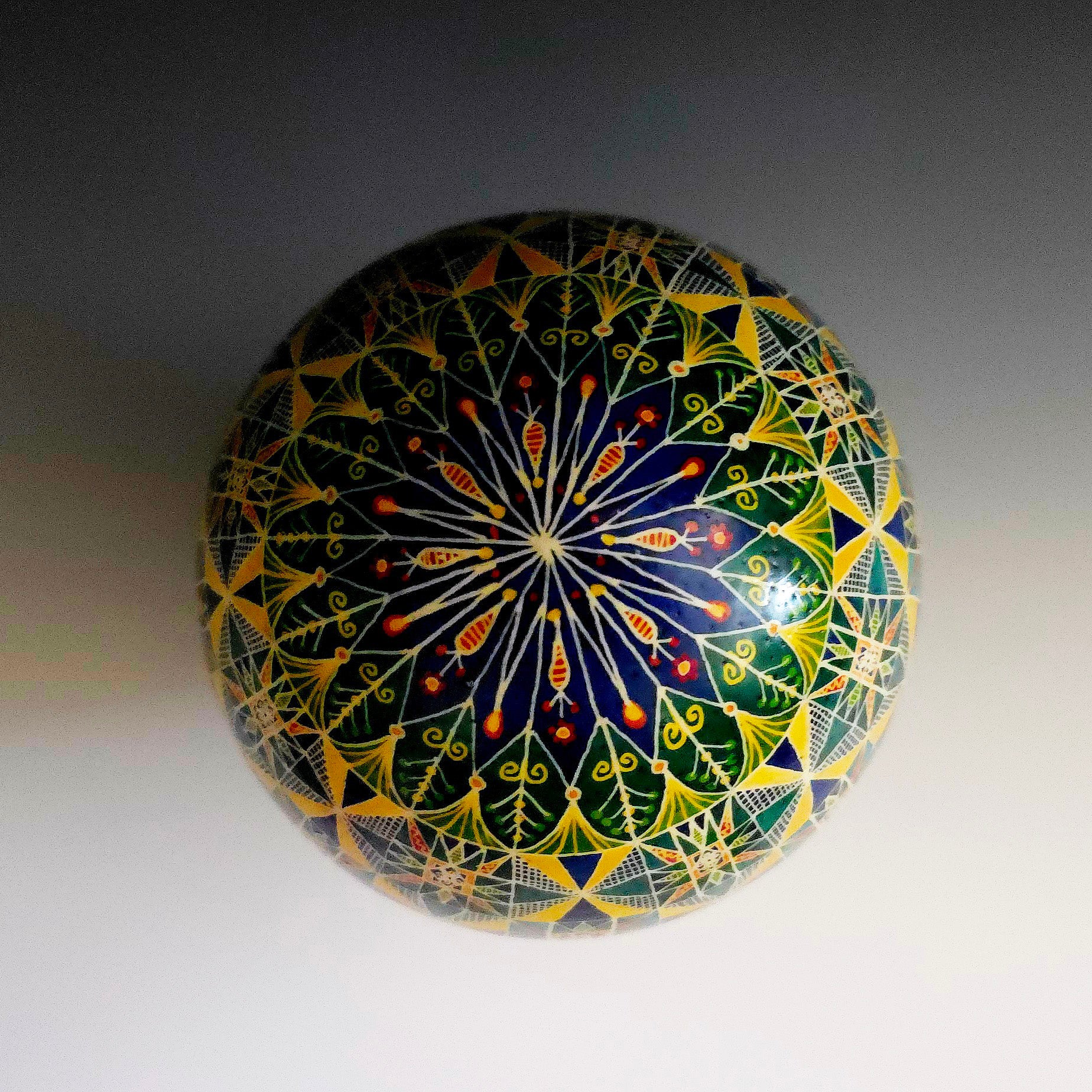 Lavender "Constanza" Handpainted Ostrich Egg Jennifer Domal Studios