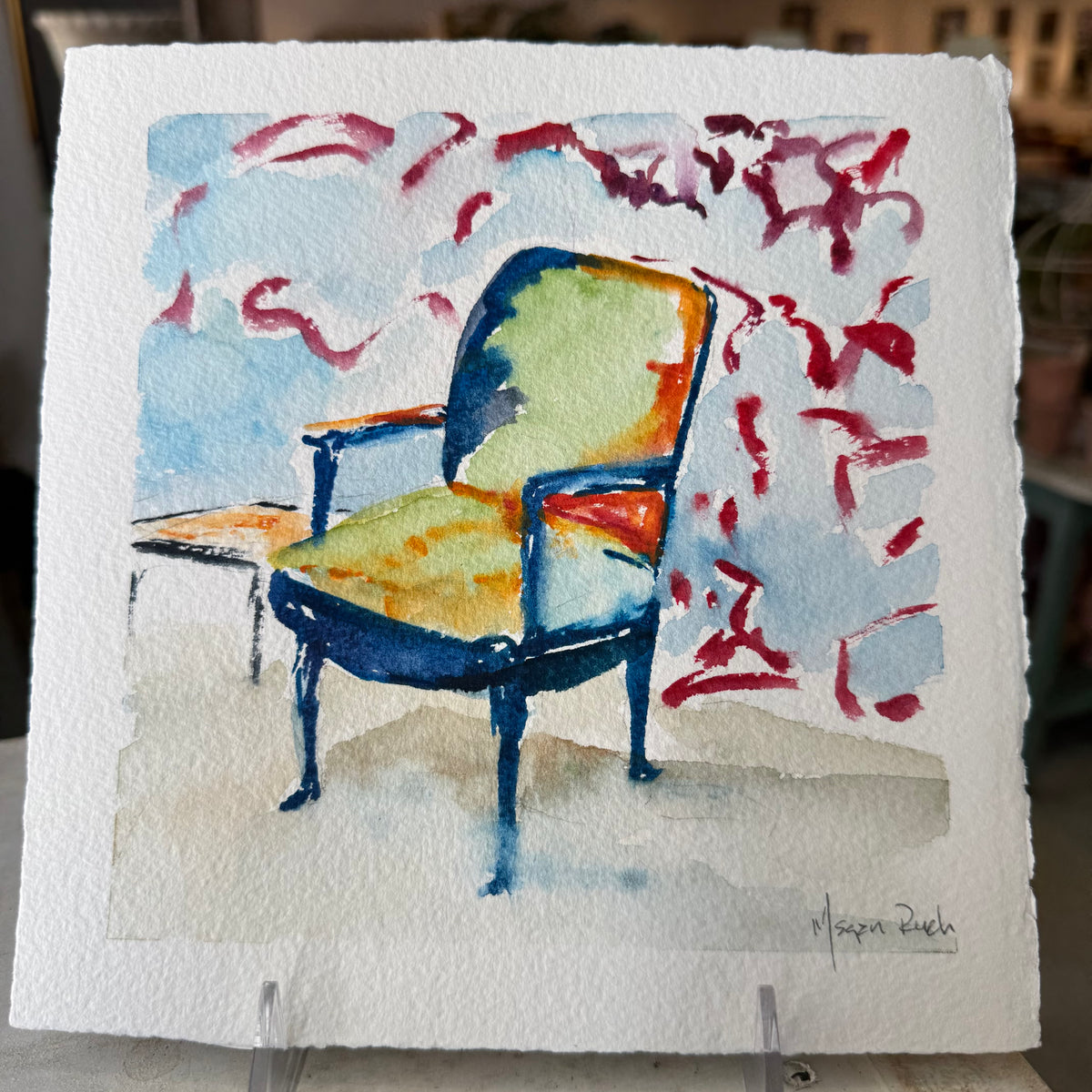 Gray “Chair” Unframed Watercolor Megan Ruch
