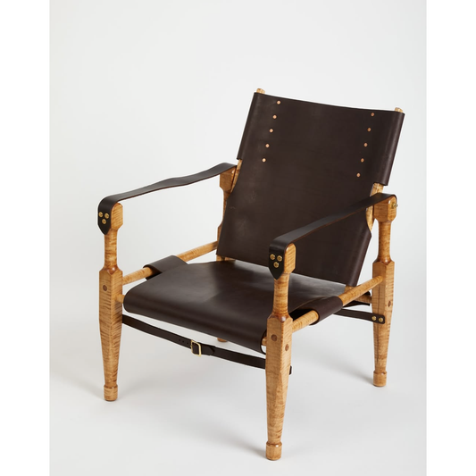 British Campaign Chair with Solid Brass Hardware