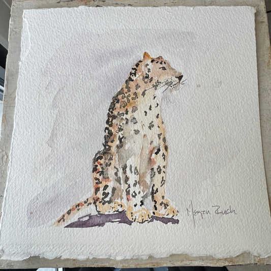 Gray “Cheetah” Unframed Watercolor Megan Ruch