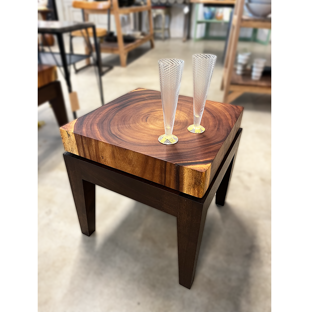 Acacia End Grain Side Table / Bench