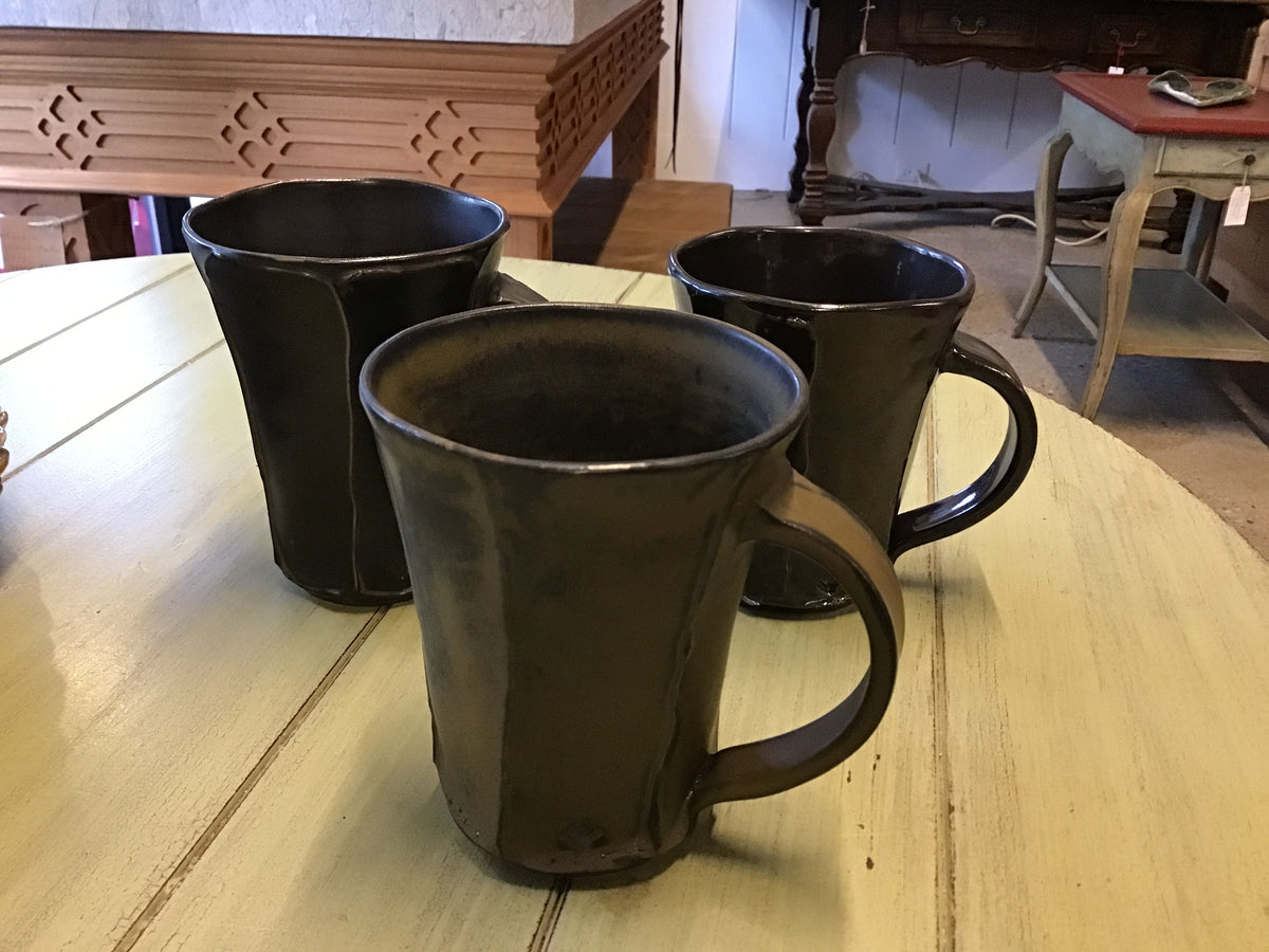 Tan Handmade Tall Mug - Black Daniel Bellow