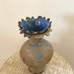 HB Sand/Blue Flower 9” vase