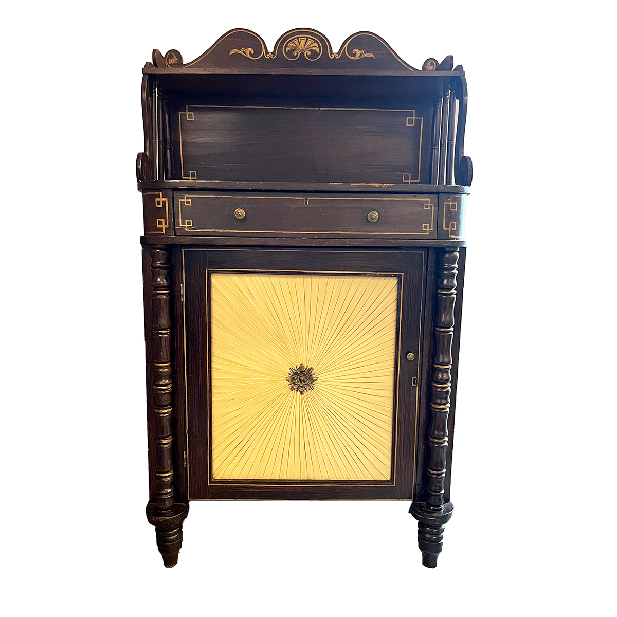 Dark Slate Gray English 19th Century Regency Painted Cabinet Bunny's Personal Collection