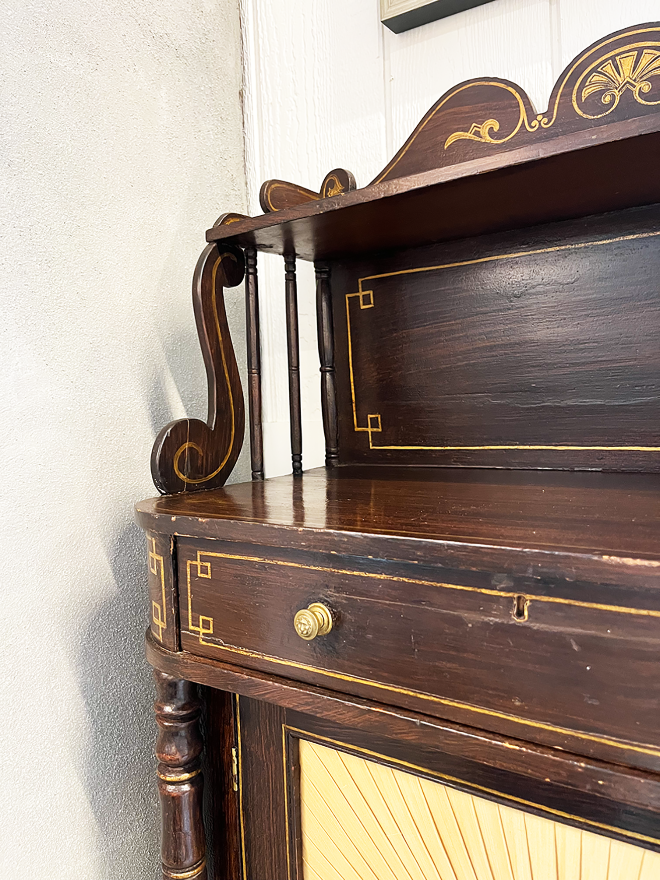 English 19th Century Regency Painted Cabinet