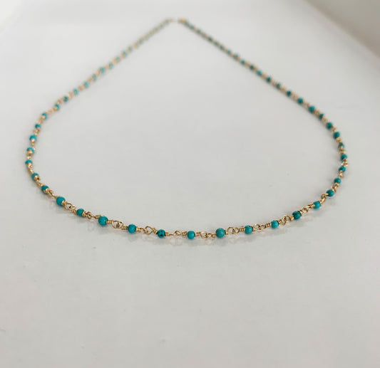 Adelaide Harris Beaded Necklace - Turquoise