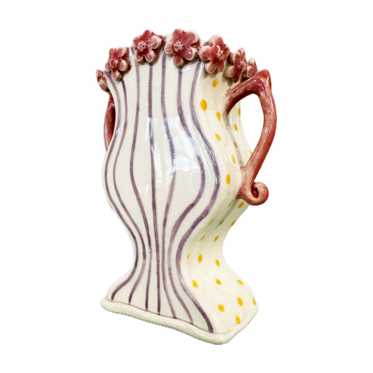Purple Striped Flower Vase