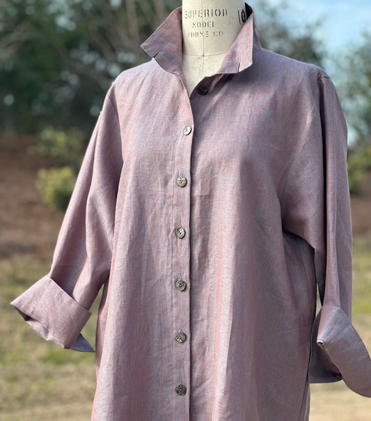Haldora Orchard Yarn Dyed Linen Shirt/ Multi Millennial