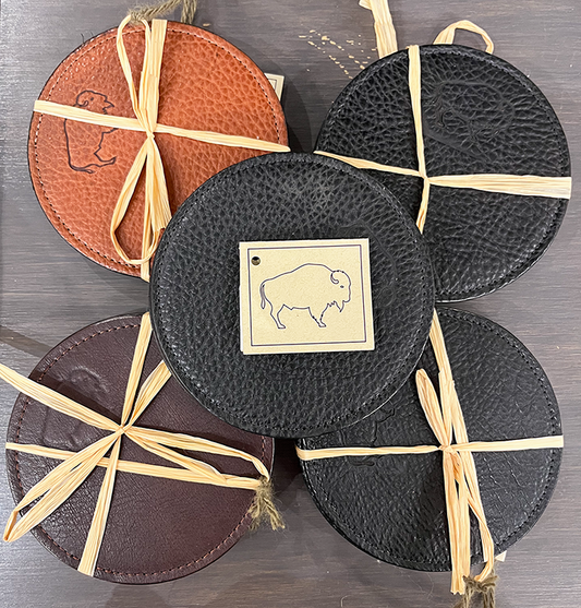 Handmade Leather Coasters - Set of 4