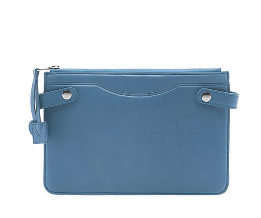 Highline Pouch in Blue Lambskin