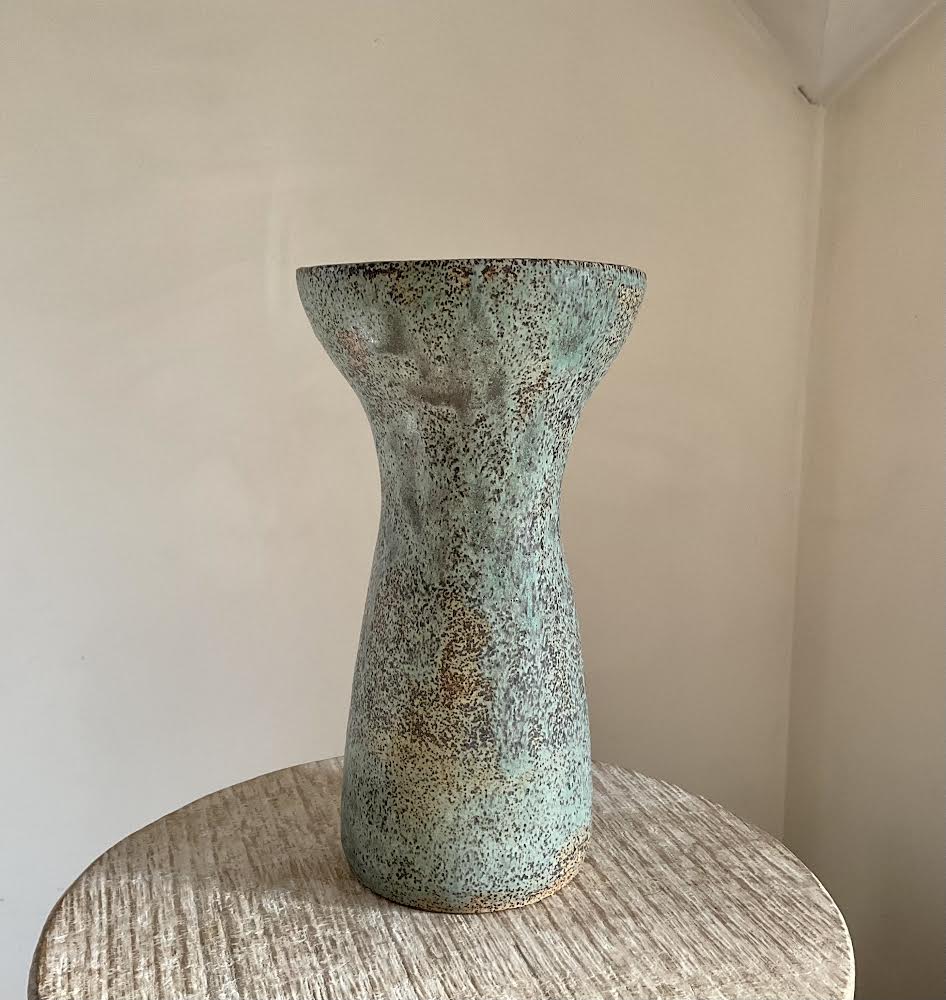 Claude Renaud - Matte Green Cinch Vase