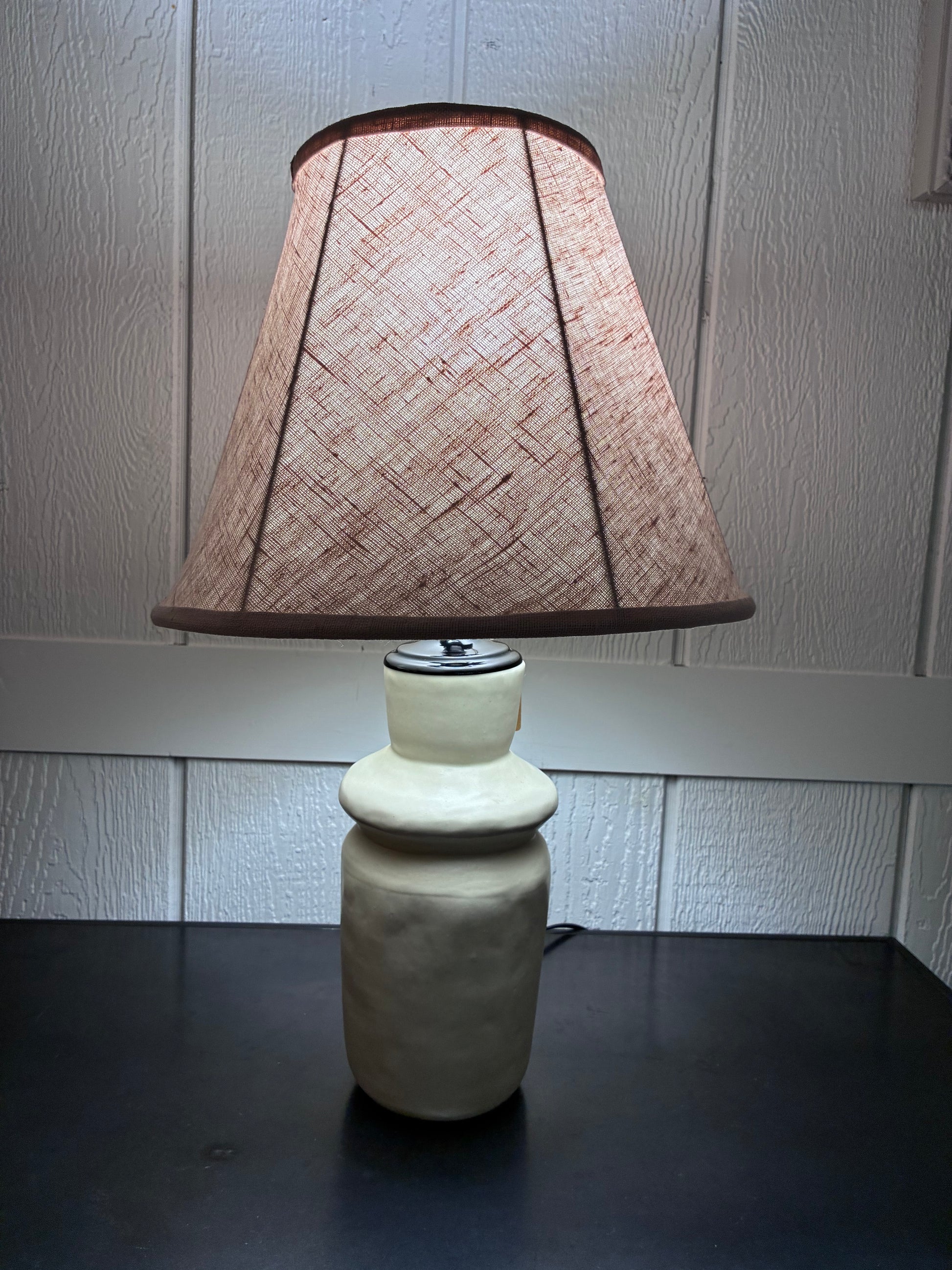 Dim Gray Hand Sewn French Linen Lampshade Maker's Aly