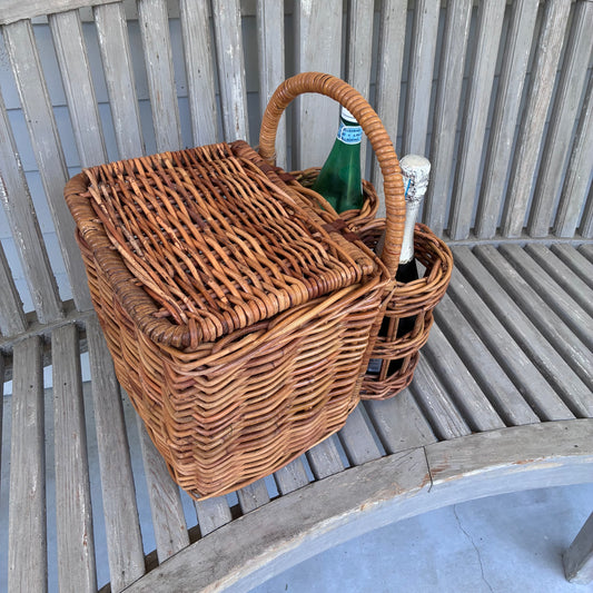 Dark Gray Picnic Basket with Bottle Holders 100 Main