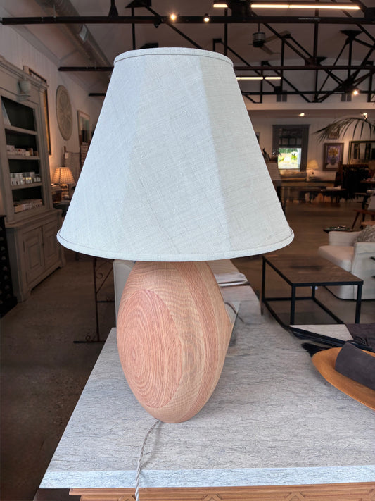 Dark Slate Gray Elia table lamp in red oak Studio89
