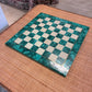 Malachite and White Marble Chess Board