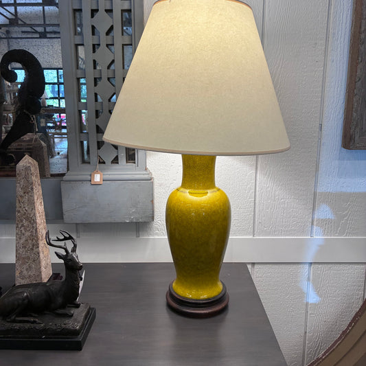 Dark Gray Pair of Chinese Style Acid-Yellow Ceramic Lamps Pete Hathaway