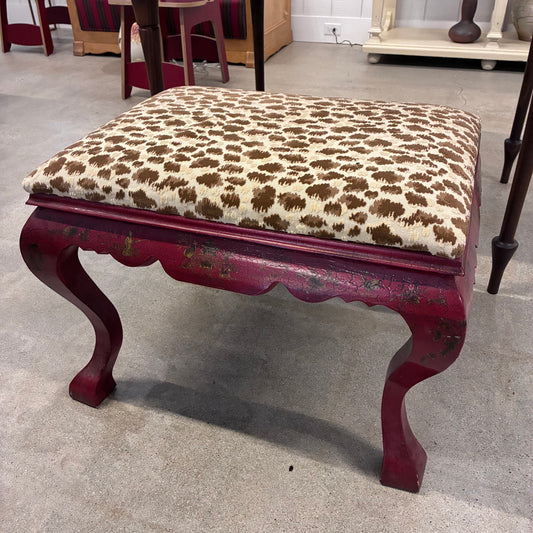 Dark Gray George II Style Red Chinoiserie Lacquer Bench Pete Hathaway