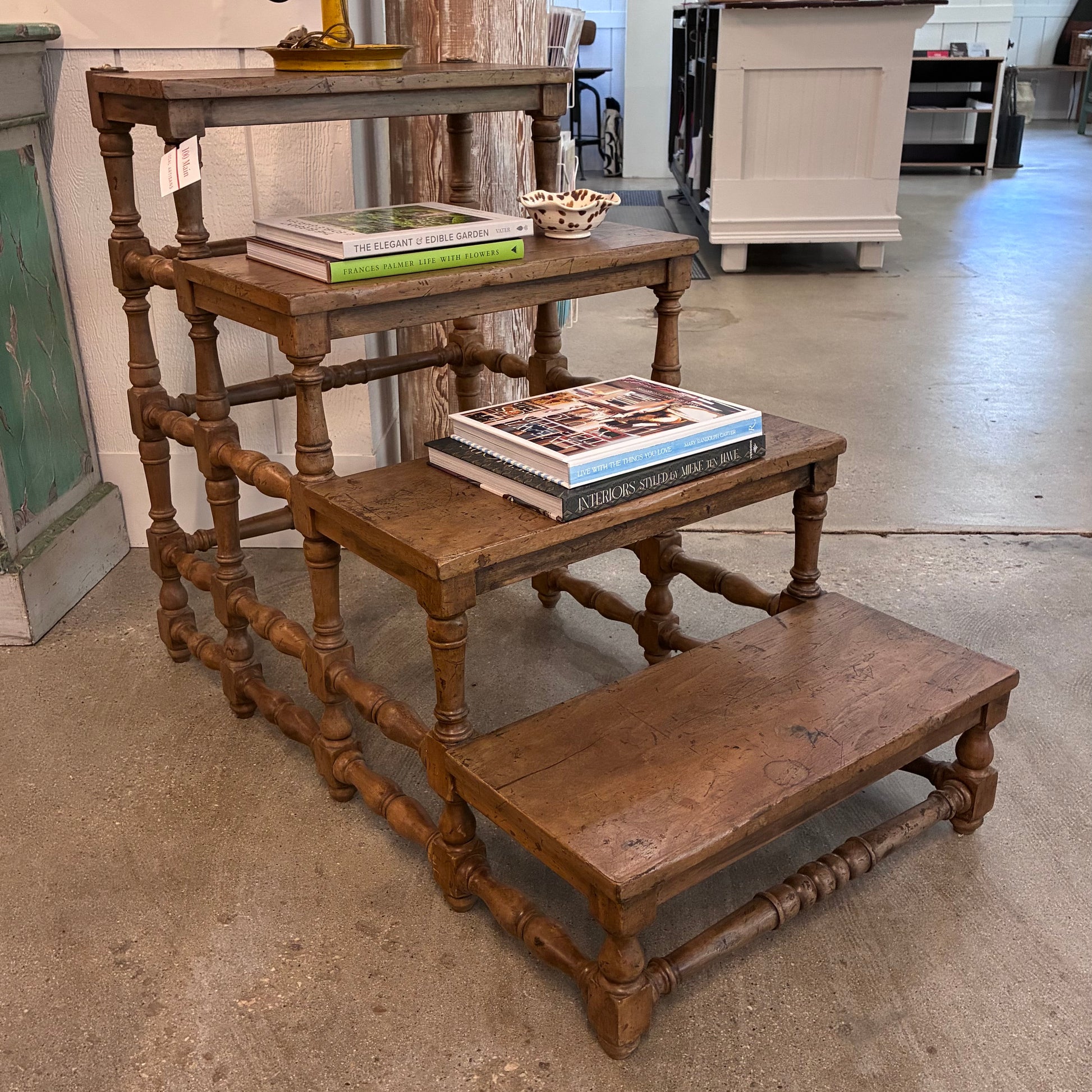 Dim Gray Italian Fruitwood Library Steps Pete Hathaway
