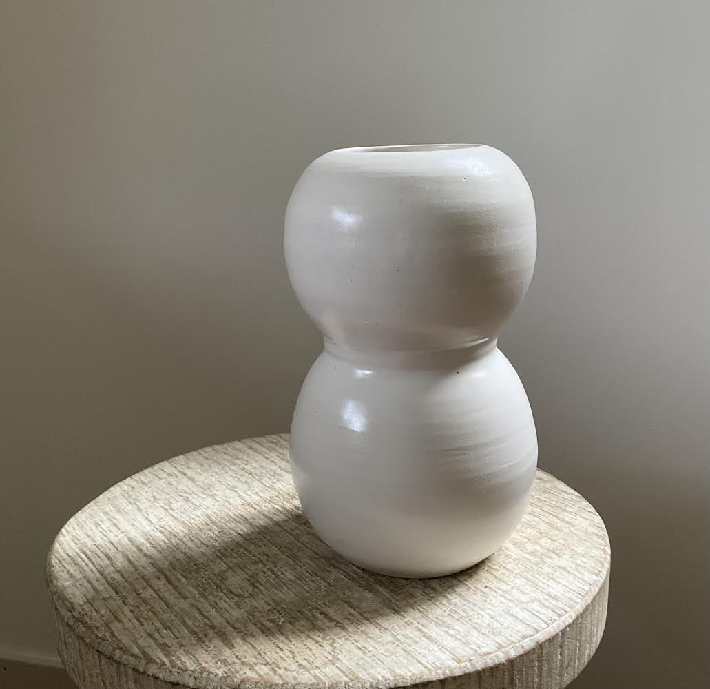 Claude Renaud - Double Smooth Bubble Vase White