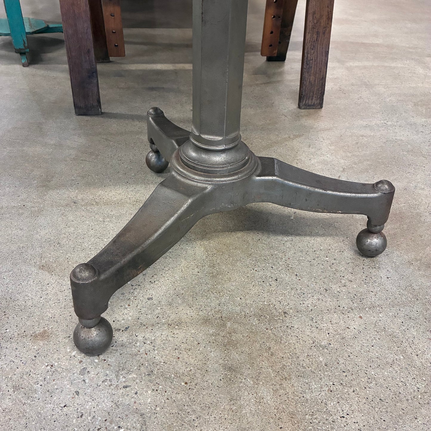 Dark Gray Unusual Marble-Top Steel Table Pete Hathaway