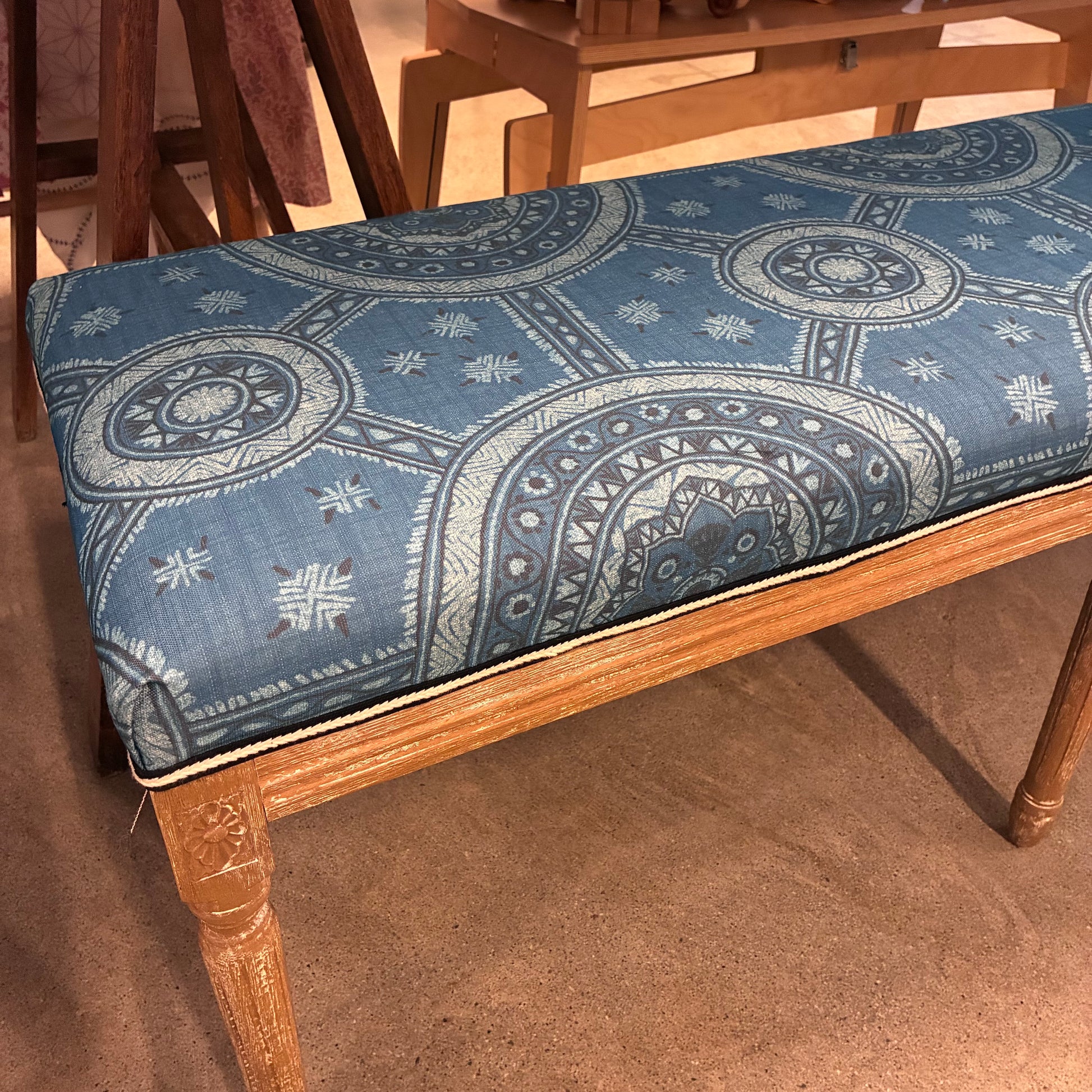 Sienna Louis XVI Style Bleached Wood Bench Pete Hathaway