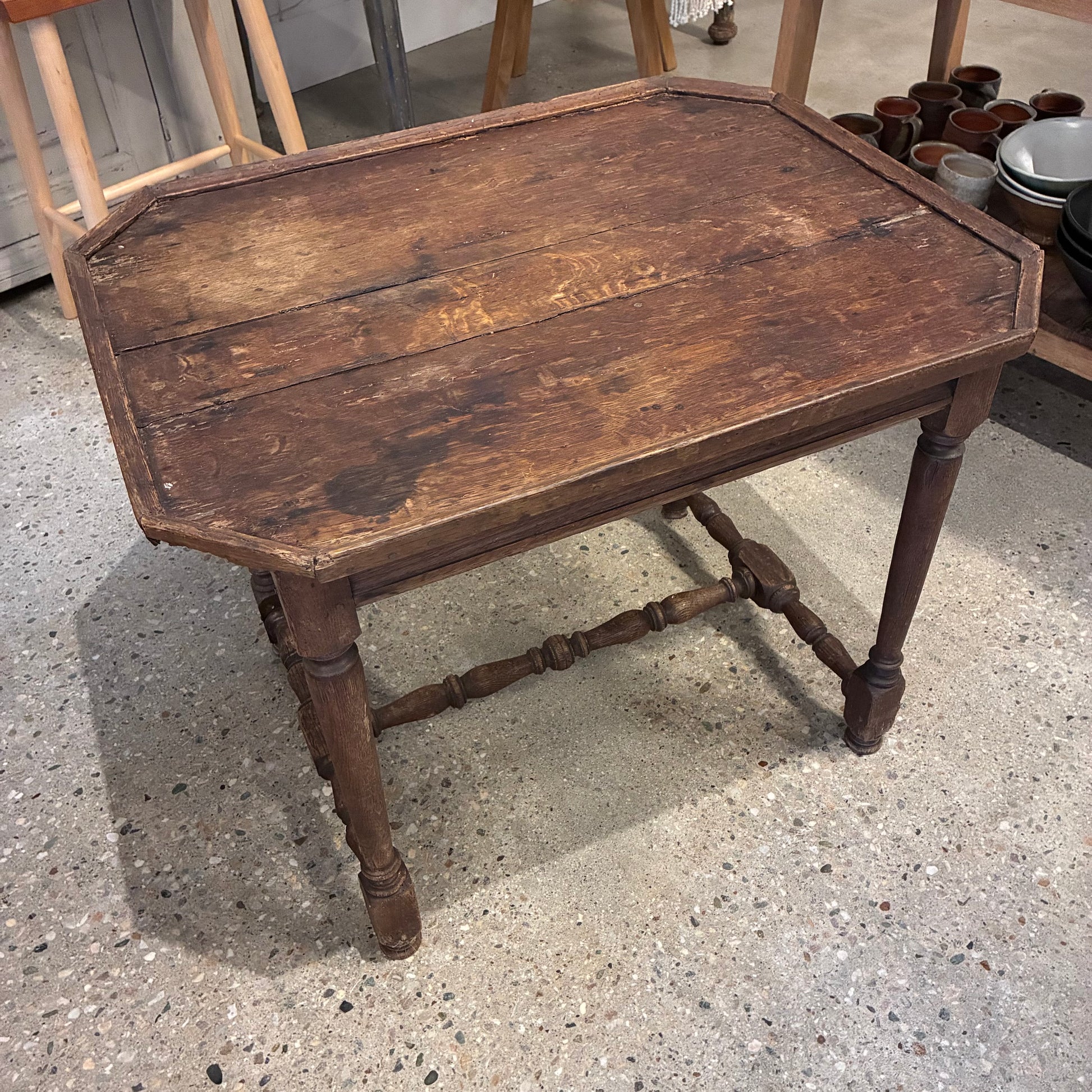 Gray Continental Oak Octagonal Table Pete Hathaway