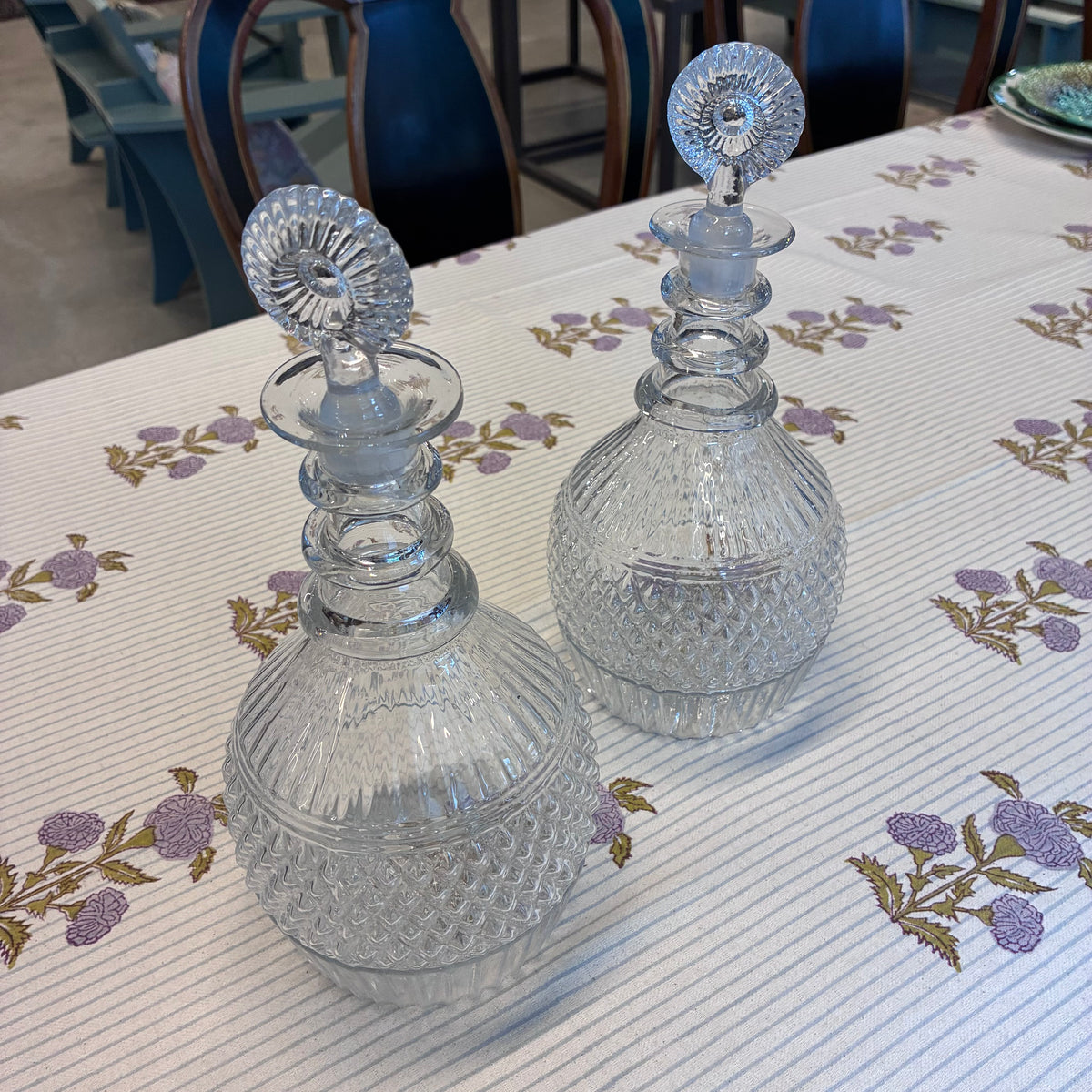Gray Pair of American Pressed Glass Decanters Pete Hathaway