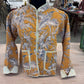 Gray Handmade Block Print Quilted Jacket - Gold 100 Main