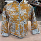 Dark Gray Handmade Block Print Quilted Jacket - Gold 100 Main