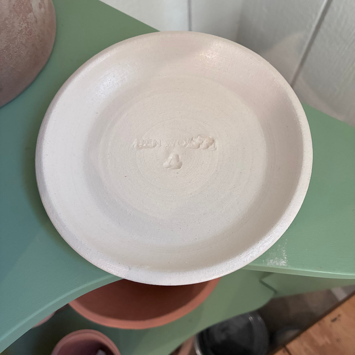 Gray #4 Saucer White Ben Wolff