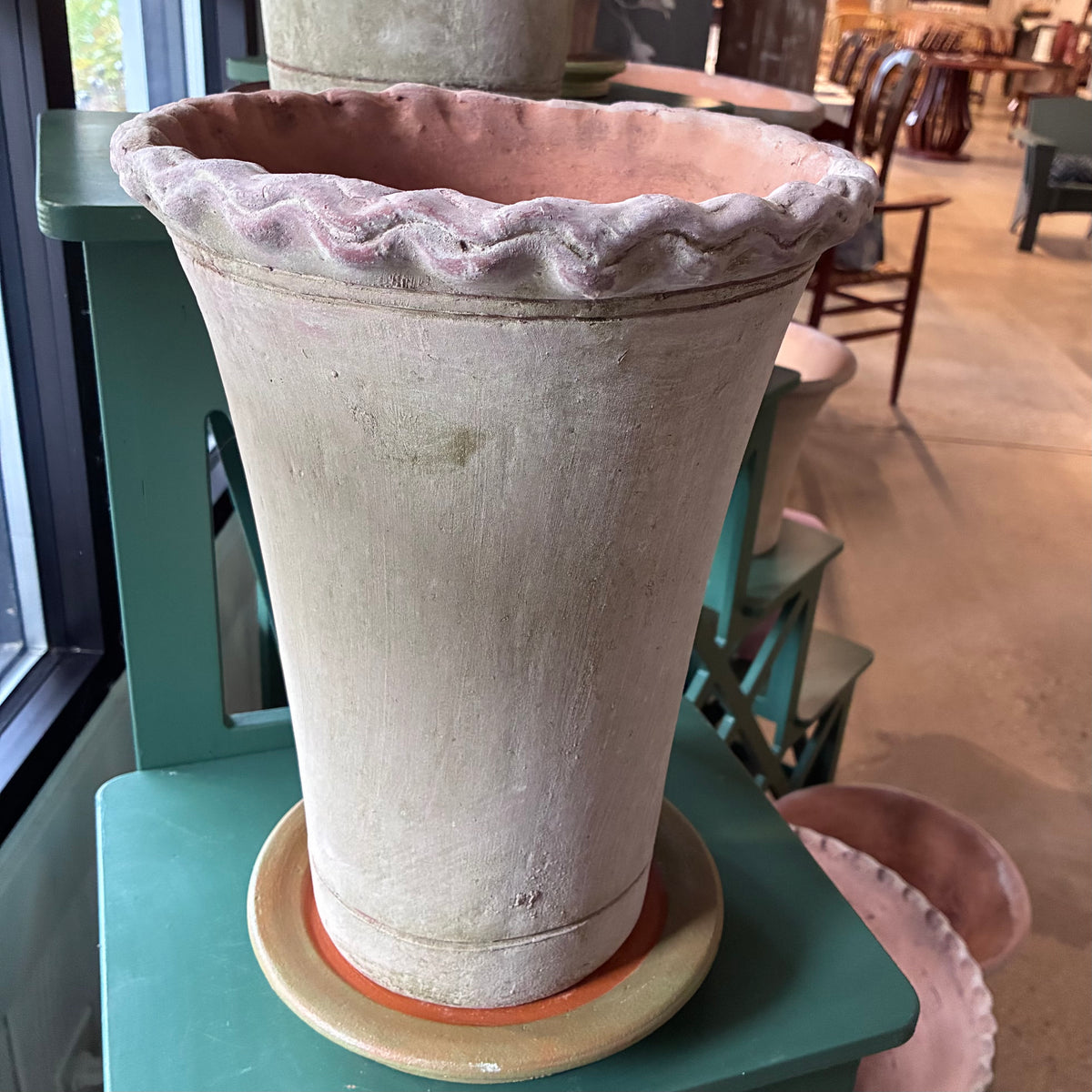 Dim Gray 8" Piecrust Nursery Planter Campo De Fiori