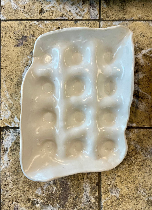 Handmade Egg Carton x 12 White