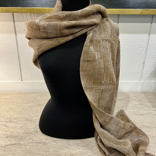 Cotton Linen Scarf in Taupe