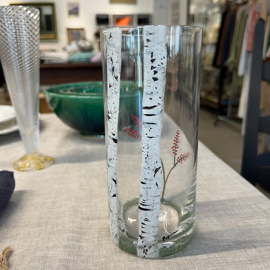 Etched Birch Tall Glass