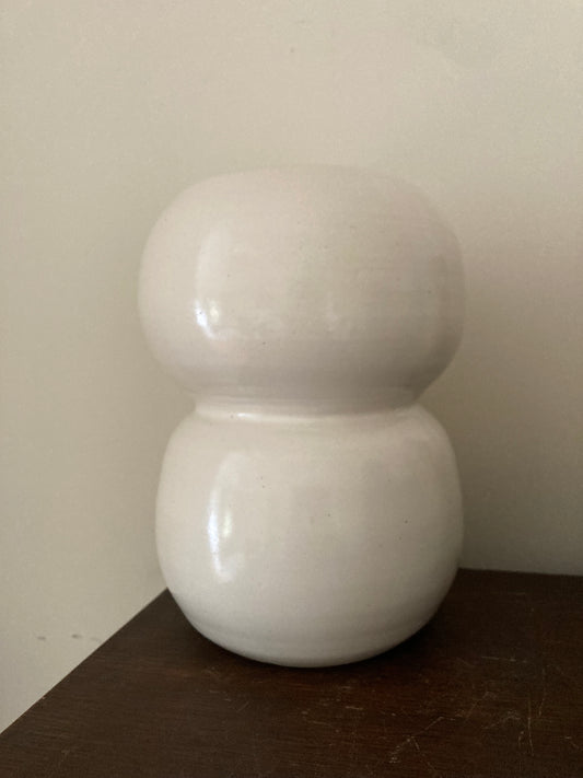 Claude Renaud White Double Bubble Vase