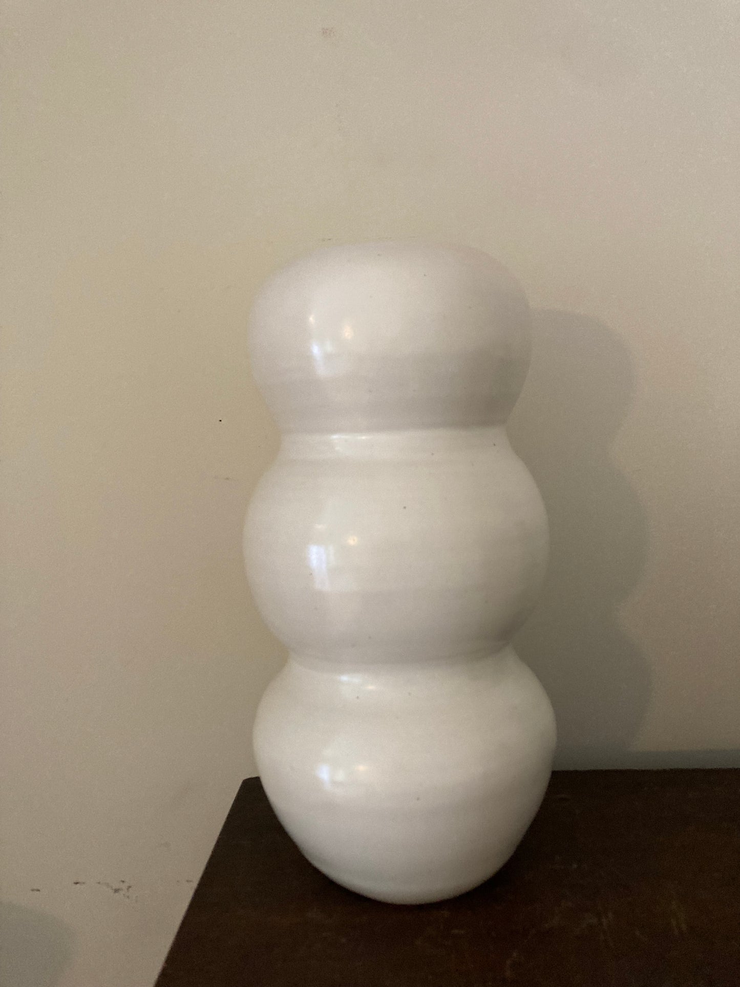 Claude Renaud White Triple Bubble Vase