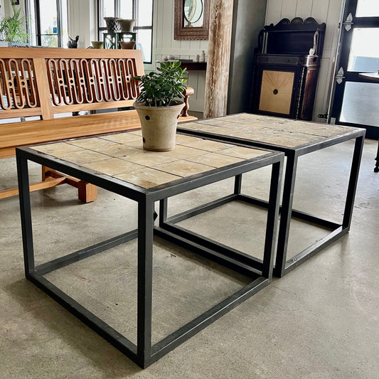 Low Tables Handmade from Antique Sicilian Tiles