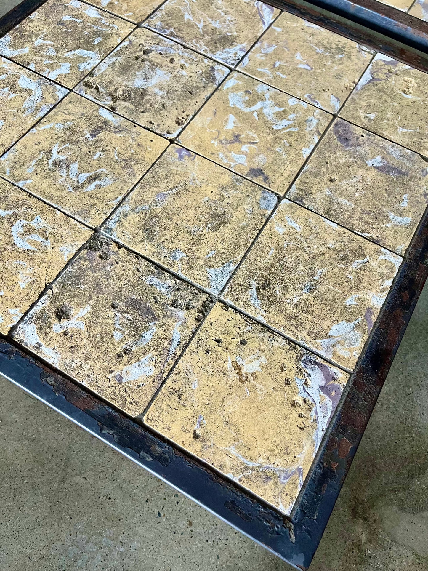 Low Tables Handmade from Antique Sicilian Tiles