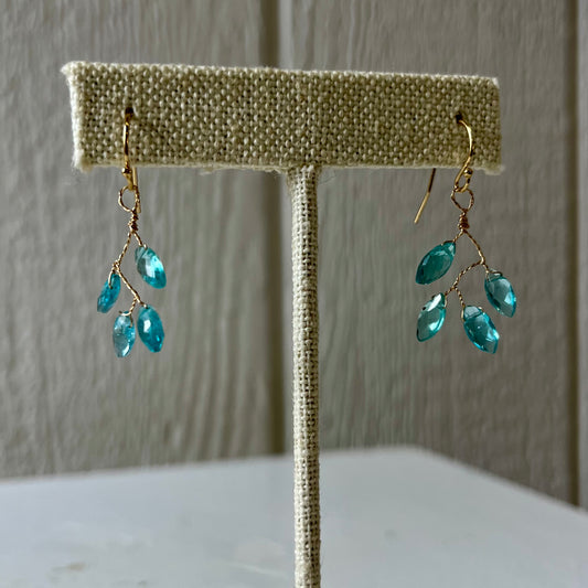 Aquamarine Vine Drop Earrings