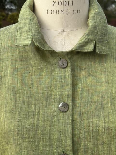 Haldora Orchard Yarn Dyed Linen Shirt/ Pistachio Haze