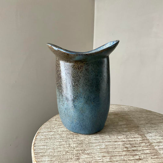Claude Renaud - Matte Blue Flared Lip Vase
