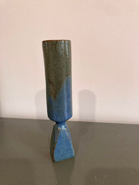 Claude Renaud - HB Matte Blue Bud Vase