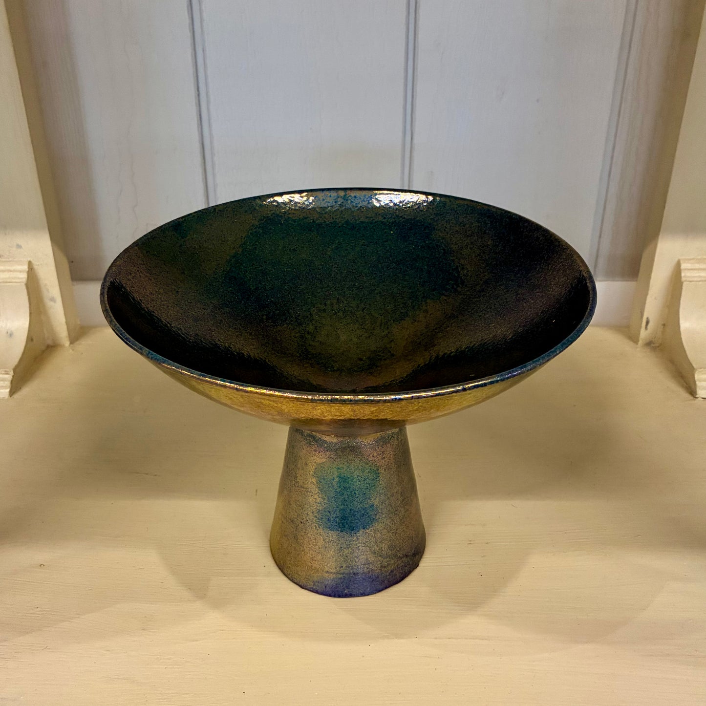 Stoneware Footed Bowl with Lustre Glaze