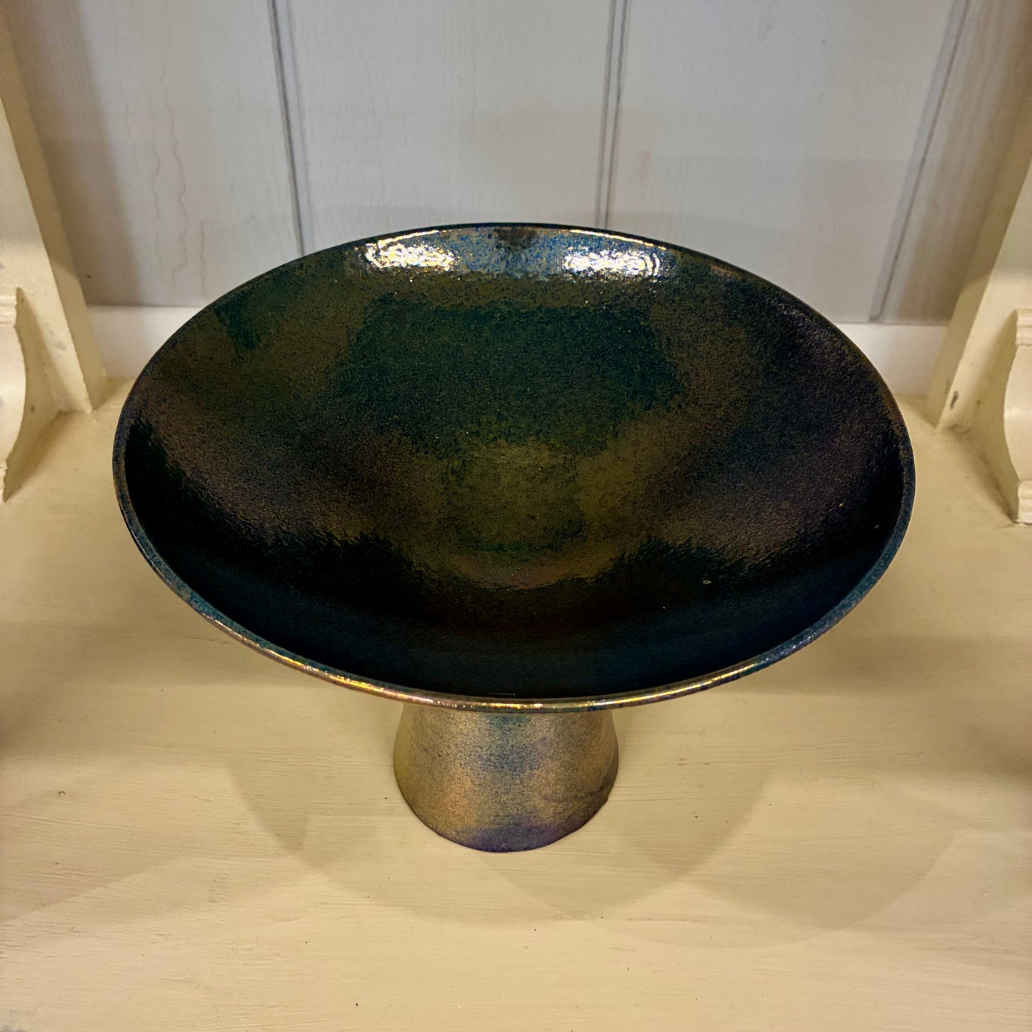 Stoneware Footed Bowl with Lustre Glaze