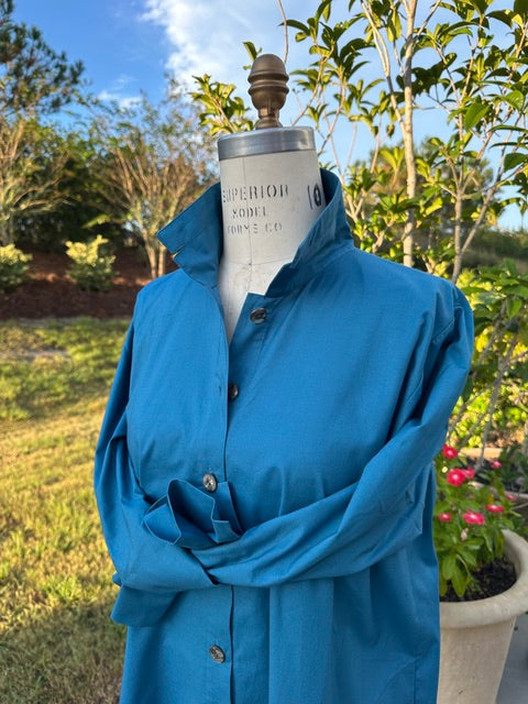 Dark Cyan Orchard Cotton Shirt - Pacific Haldora