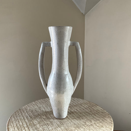Claude Renaud Greige Slim Vase with Handles